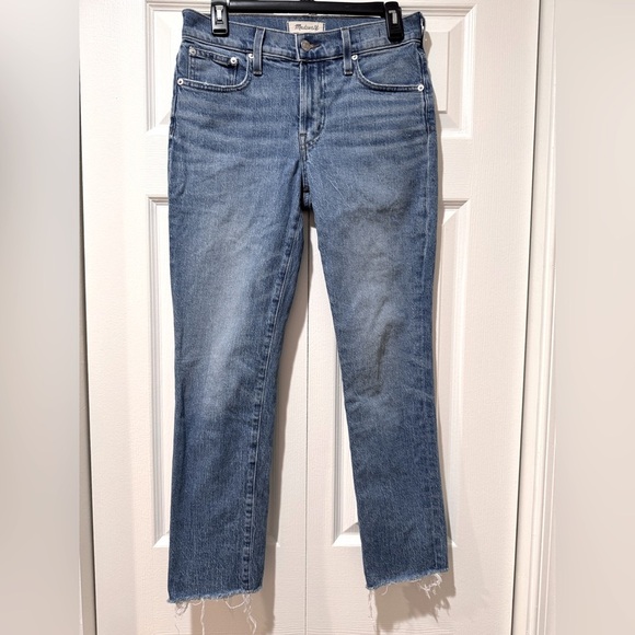 Madewell Mid Rise Perfect Vintage rough hem Jeans. Size 26 GUC. - Picture 1 of 13